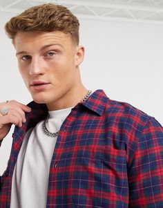 Рубашка в клетку красного и темно-синего цвета New Look-Красный