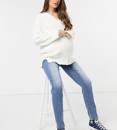 Кремовый oversized-джемпер с V-образным вырезом ASOS DESIGN Maternity