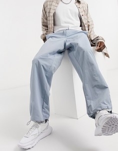 Синие свободные джоггеры из нейлона ASOS DESIGN-Голубой
