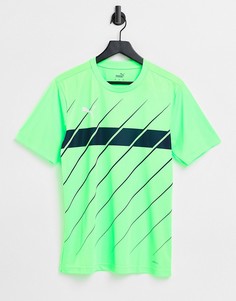 Зеленая/темно-синяя футболка с графическим принтом Puma Football play-Зеленый цвет