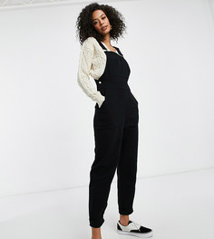 Черный саржевый комбинезон с карманами ASOS DESIGN Tall-Черный цвет