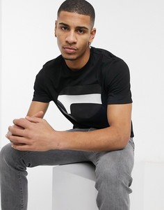 Черная футболка с большим логотипом G-Star-Черный цвет