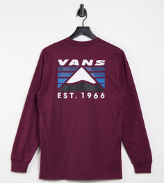 Бордовый лонгслив с принтом "Гора" на спине Vans – эксклюзивно для ASOS-Красный
