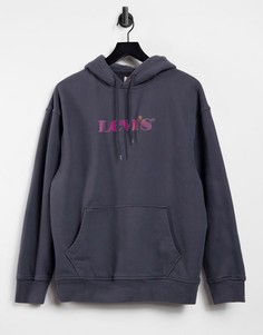 Худи свободного кроя цвета черного жемчуга с градиентным логотипом Levis-Черный цвет Levis®