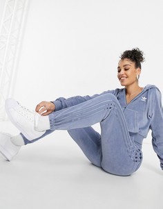 Синие велюровые джоггеры adidas Originals "Relaxed Risqué"-Голубой