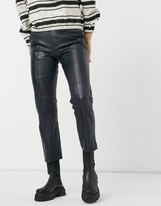Темно-синие кожаные брюки Pepe Jeans Lia-Голубой