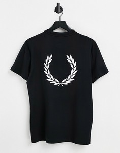 Черная футболка с логотипом на спине Fred Perry-Черный цвет