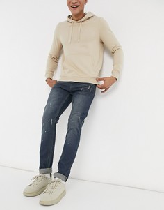 Выбеленные джинсы с эффектом потертости Bellfield-Серый