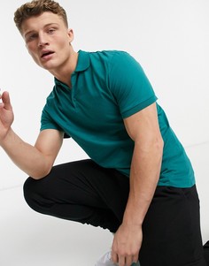 Бирюзовая футболка-поло из органического хлопка ASOS DESIGN-Зеленый цвет