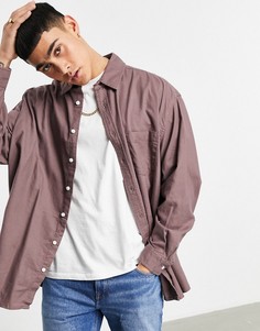 Очень свободная фланелевая рубашка серо-коричневого цвета ASOS DESIGN-Коричневый цвет