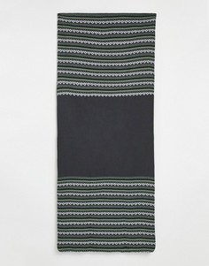 Темно-синее трикотажное одеяло с узором Фэйр-Айл ASOS DESIGN-Темно-синий
