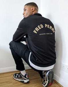 Черная олимпийка на молнии с логотипом на спине Fred Perry-Черный цвет