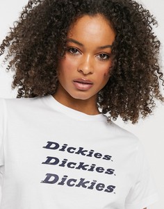 Белая футболка с тремя логотипами Dickies-Белый