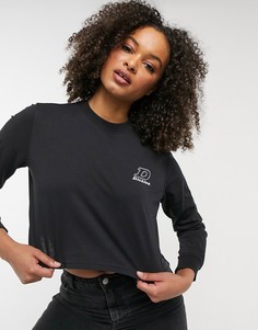 Черный укороченный лонгслив с логотипом Dickies D-Черный цвет