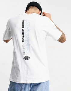 Белая футболка с вертикальным принтом на спине Dickies-Белый