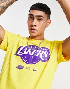 Желтая футболка с логотипом Nike Basketball LA Lakers NBA-Желтый