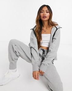 Серый флисовый худи Nike Tech-Черный