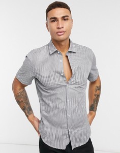 Рубашка с принтом и короткими рукавами BOSS-Белый