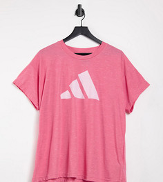 Розовая футболка adidas Training plus-Розовый цвет