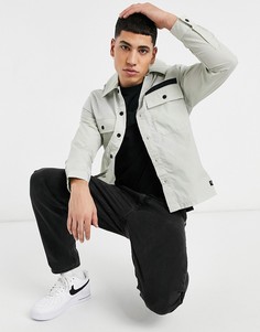 Бежевая нейлоновая рубашка навыпуск Jack & Jones Core-Белый