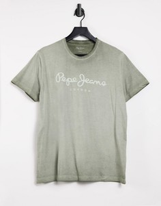 Футболка классического кроя Pepe Jeans West Sir-Зеленый цвет