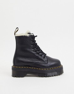 Черные ботинки на толстой плоской подошве с пушистой подкладкой Dr Martens Jadon-Черный цвет