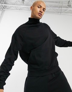 Черный oversized-свитшот с воротником-трубой ASOS DESIGN