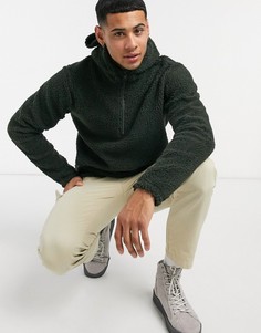 Темно-зеленый плюшевый худи Jack & Jones Originals-Темно-синий