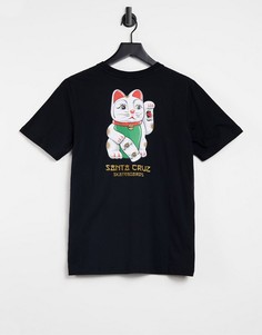 Черная футболка с принтом «Lucky Cat» Santa Cruz-Черный цвет