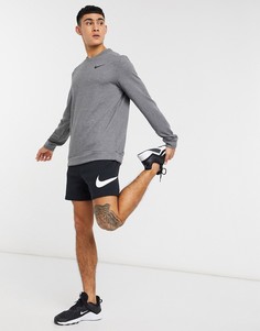 Серый флисовый свитшот с круглым вырезом Nike Running