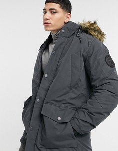 Серая парка с искусственным мехом на капюшоне Jack & Jones Originals-Серый
