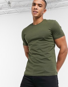 Обтягивающая футболка хаки New Look-Зеленый цвет