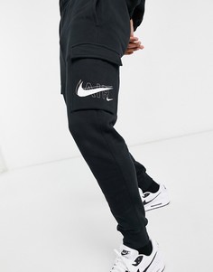 Черные джоггеры карго с манжетами Nike Air Print Pack-Черный цвет