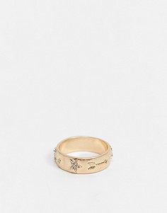 Золотистое кольцо с украшением в виде подковы Uncommon Souls-Золотистый