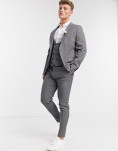 Серые супероблегающие брюки из фактурной ткани ASOS DESIGN Wedding-Светло-коричневый
