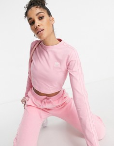 Ярко-розовый лонгслив adidas Originals "Relaxed Risqué"-Розовый цвет