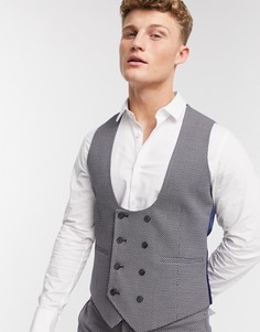 Серый супероблегающий жилет с легкой фактурной отделкой ASOS DESIGN Wedding-Светло-коричневый