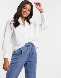 Белая хлопковая oversized-рубашка French Connection-Белый