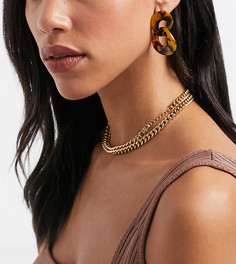 Черепаховые серьги-подвески в виде двух колец Reclaimed Vintage Inspired-Коричневый