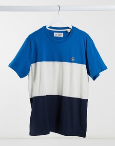 Футболка в стиле колор-блок синего цвета с маленьким логотипом Original Penguin-Многоцветный