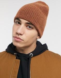 Шапка-бини в стиле oversized табачного цвета ASOS DESIGN-Светло-коричневый