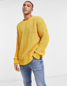 Желтый джемпер в рубчик Topman