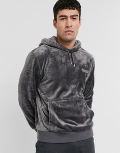 Серый флисовый худи под плюш Topman