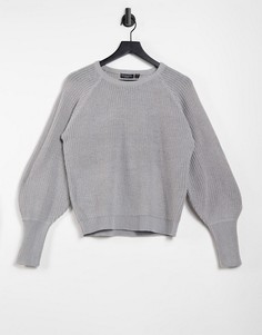 Вязаный джемпер с объемными рукавами Brave Soul woody-Серый