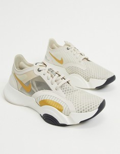Кремовые кроссовки Nike Training SuperRep Go-Кремовый