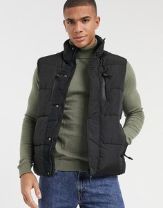 Черный дутый жилет River Island-Black