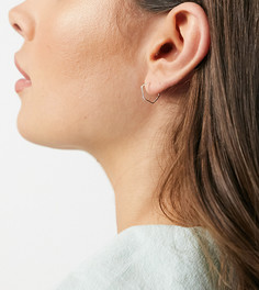 Серьги-кольца в форме шестиугольника из стерлингового серебра ASOS DESIGN-Серебристый