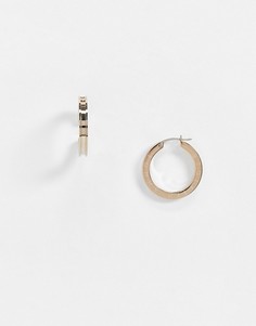 Серьги-кольца цвета розового золота с логотипом Tommy Hillfiger-Золотой