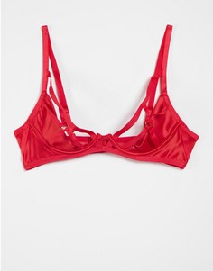 Красный бюстгальтер на косточках с ремешками ASOS DESIGN Alessandra heart