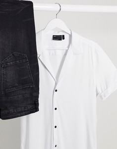 Белая обтягивающая рубашка ASOS DESIGN-Белый